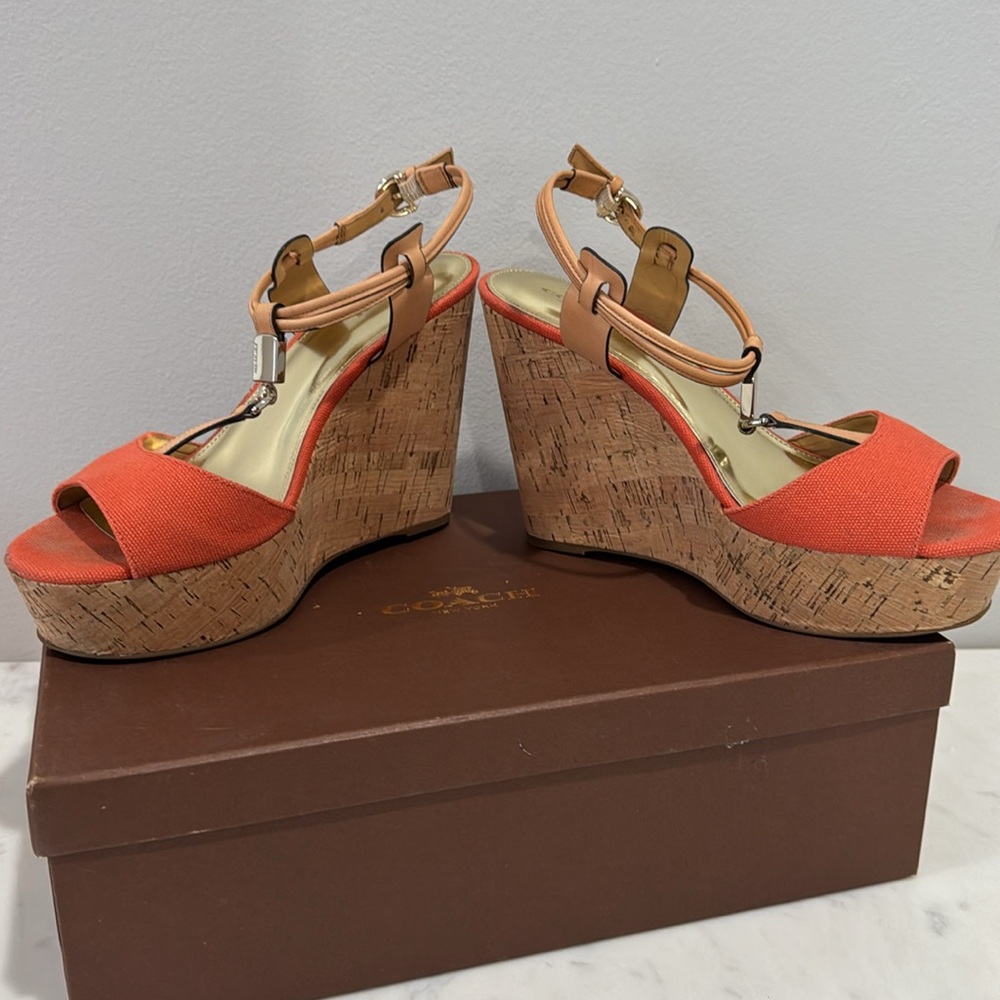 Coach Linden Canvas Wedge size 9 worn 1x - Picture 8 of 12